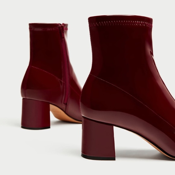 ZARA High Heel Faux Patent Ankle Boots - Picture 5 of 6